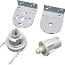30mm Roller Blind Repair Kit compatible with White Curtains - Metal Brackets, Bead Chain & Holder Set