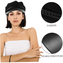 Britische Retro-Baskenmütze für Damen, Vintage-Wollmütze für Freizeitkleidung, Winter-Reiseoutfit, Schwarz