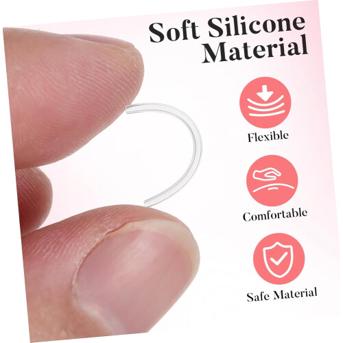 Copriorecchini in silicone trasparente, morbidi e anallergici, ideali per orecchie sensibili e comode da indossare. 2