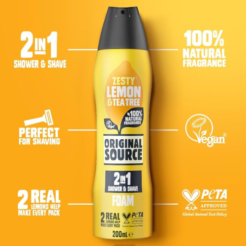 Original Source Original Source Lemon Shower Foam 6x200ml 1