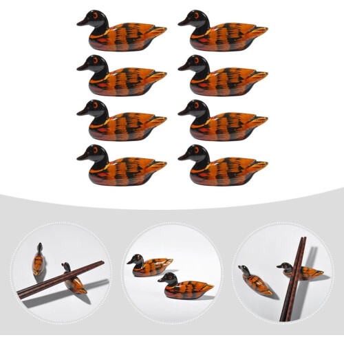 Creative Painted Duck Chopstick Holder Set 8pcs Synthetic Material Smooth Surface and Unique Shape 2
