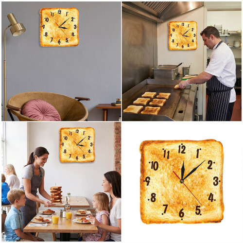 Horloge murale décorative créative sur le thème des Toasts,-30cm 2