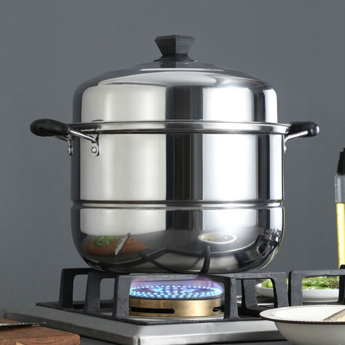 Stainless Steel Steamer Pot 28cm 300g Double Layer 2