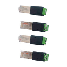 Lot de 4 adaptateurs de remplacement RJ45 mâle vers RJ45 485, connecteurs réseau à tête cristalline, bornes vertes 2 broches