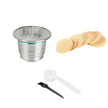 Coffee Capsules Maintenance Stainless Steel Spoon Filter Paper Brush compatible with Espresso Machine Cleaning and Brewing Efficiency Multicolor