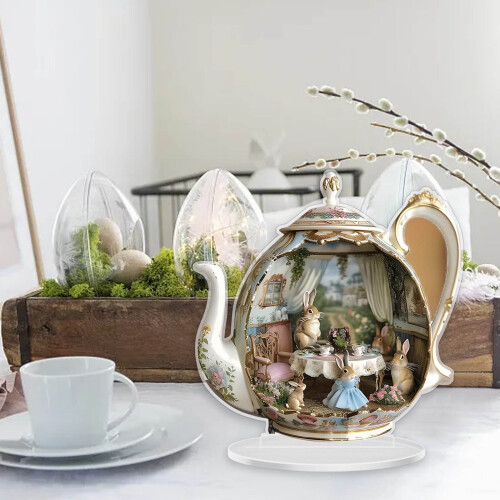 Easter Decorations: 2D Acrylic Easter Eggs & Rabbit Ornaments for Tabletop, Wall – Compatible with Easter Party Supplies 1