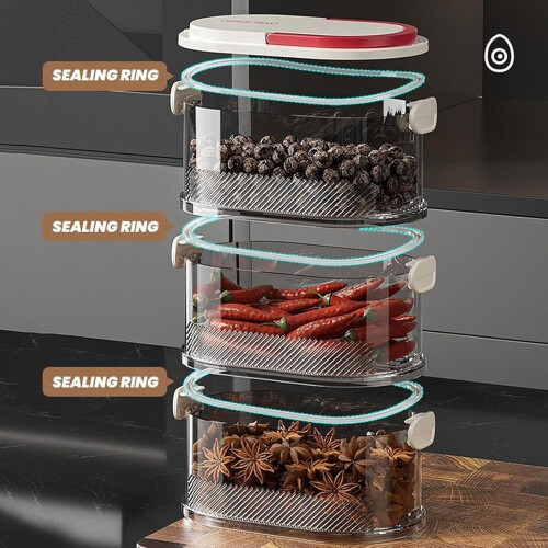 Stackable Transparent Spice Organizer Box 2-5 Layers 2