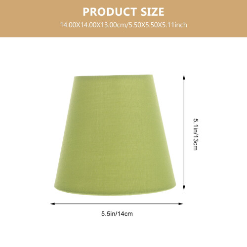Abajur de tecido verde claro para lâmpada E14, 14x14x13cm 1