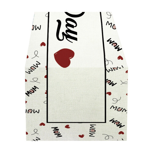 Love Mom Table Runner Linen 13 x 72 in 1