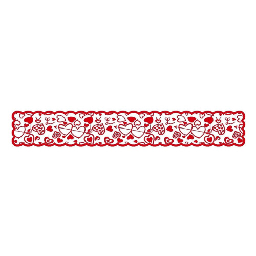 Red Poinsettia Lace Table Runner 33x183cm 1