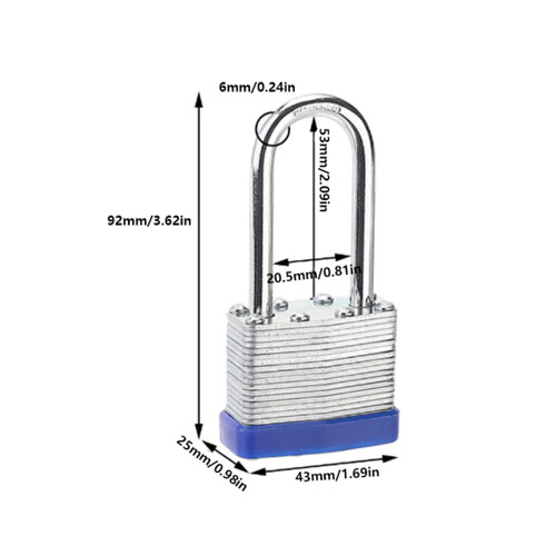 Heavy Duty Laminated Steel Padlock Keyed Alike 2-Pack 1