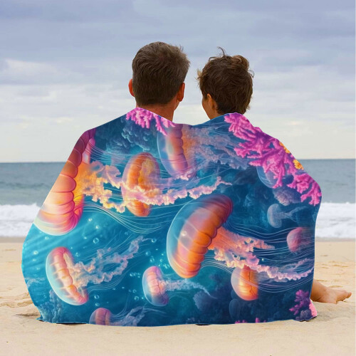 Beach Towel Lightweight Colorful Sandproof Multi-purpose 2