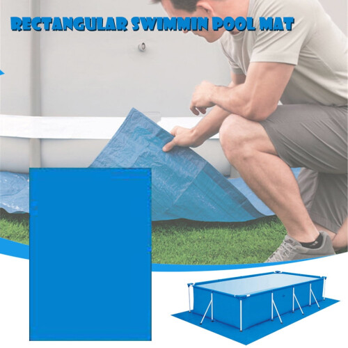 Rectangle Pool Ground Cloth Pad 133" x 94" for Above-Ground 1