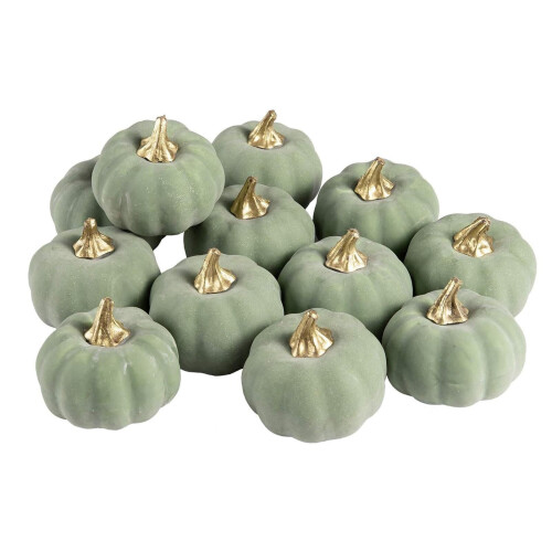 Mini Velvet Artificial Pumpkins 12 Pcs for Fall Decor 1