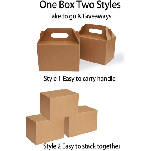 Lancheiras Kraft Brown Gable 9x6x6 polegadas (pacote com 30) 1