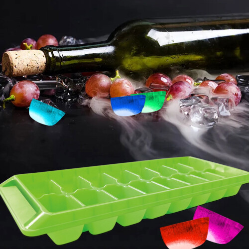 Green Stackable Ice Tray – 16-Cavity, Flexible Plastic 2