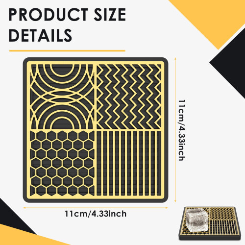 Brass Ice Stamp Tray with Silicone Mat 1