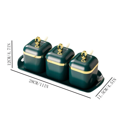 Luxury-Plated Spice Jar Set – Multi-Compartment, HIPS, 2