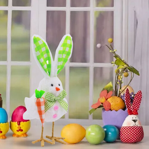 Osterhase und Vogel Plüschdekoration, 27 cm 1