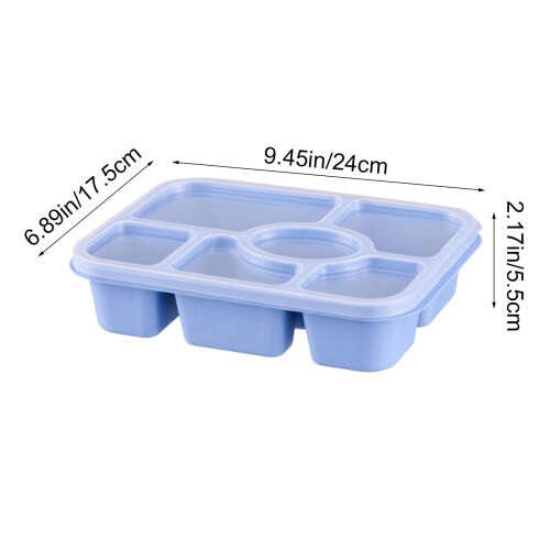 6-Compartment Wheat Straw Lunch Box – 24 x 17.5 x 5.5 cm 2