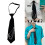 Corbata de cuello de cadena metálica negra preanudada, ajustable. 2