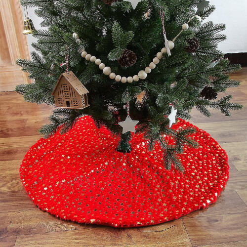 91 cm (36 inch) witte pluche kerstboomrok 1