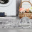 Contemporary distressed area rug light grey 5' x 7' 4