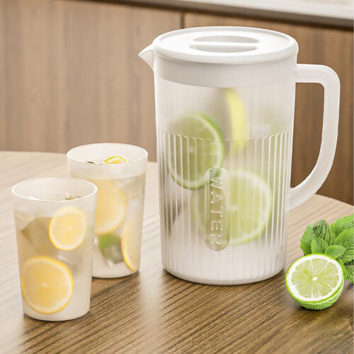 White Plastic Cold Kettle with Lid 1.5L 1