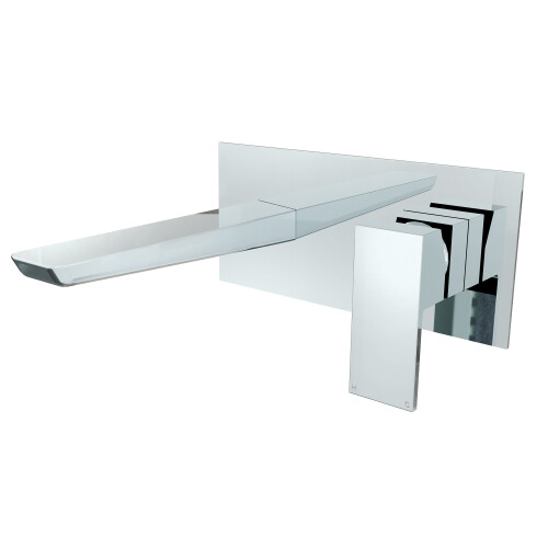 Dellonda Baridi Wall Mounting Basin Mixer Tap, Square, Chrome - DH396 2