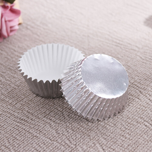 ROSENICE100 τεμάχια ασημένια θήκες για cupcakes από αλουμινόχαρτο 2