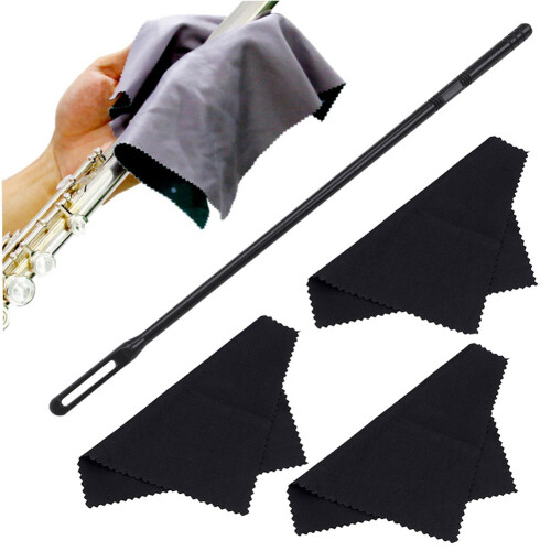 Kit de Limpeza para Flauta com Haste e Pano de Limpeza Black 2