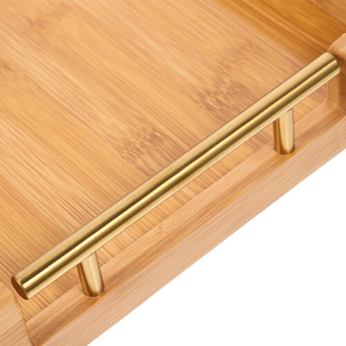 Bandeja retangular de bambu para servir, 38 x 26,5 cm 1