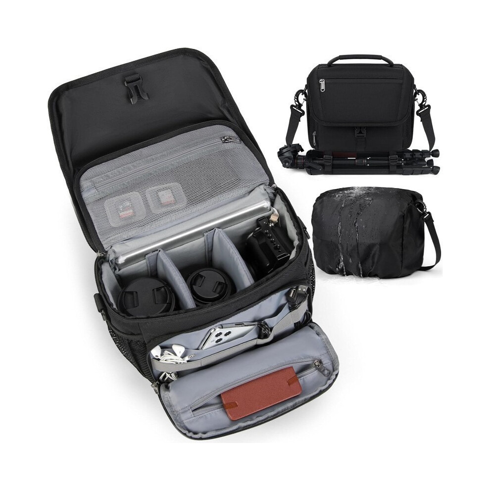 Small Canvas Camera Bag For Photographers - Dslr Shoulder Messenger Bag 7314281116439