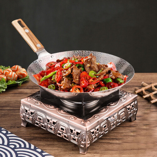 Stainless Steel Wok Pan Multipurpose 12-inch 2