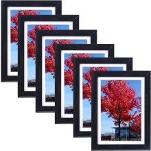 Ensemble de 6 cadres photo 5x7 pouces, en plastique noir