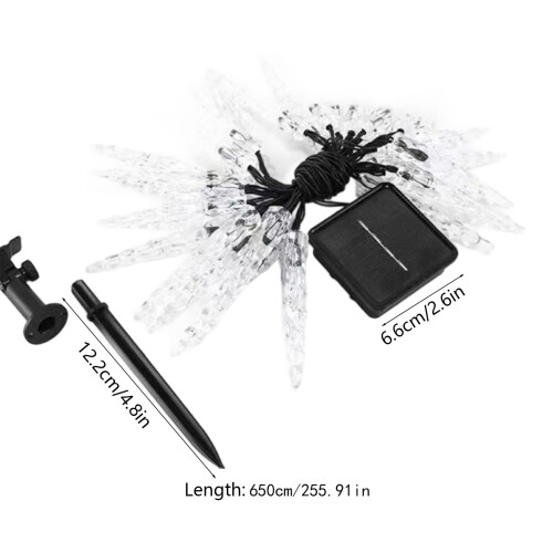 (A) Christmas Solar Icicle Light String 1