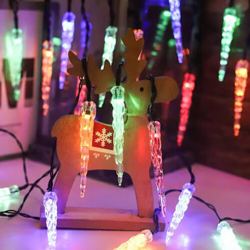 (A) Christmas Solar Icicle Light String 2