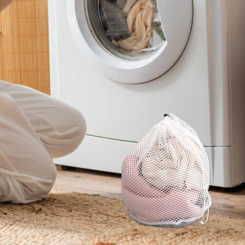 Sac à linge en filet avec cordon de serrage, 40 x 30 cm