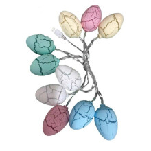 Guirnalda de luces LED con forma de huevo de Pascua, 15 metros, funciona con pilas.