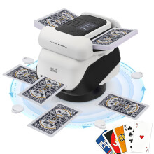 Nastopee 2-in-1 Automatic Card Shuffler & Dealer, Rechargeable Card Dealing Machine for Up to 8 Players, 5000mAh Battery, 360° Rotation