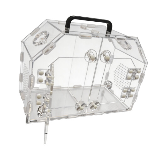 Double Compartment Small Animal Enclosure Clear Acrylic