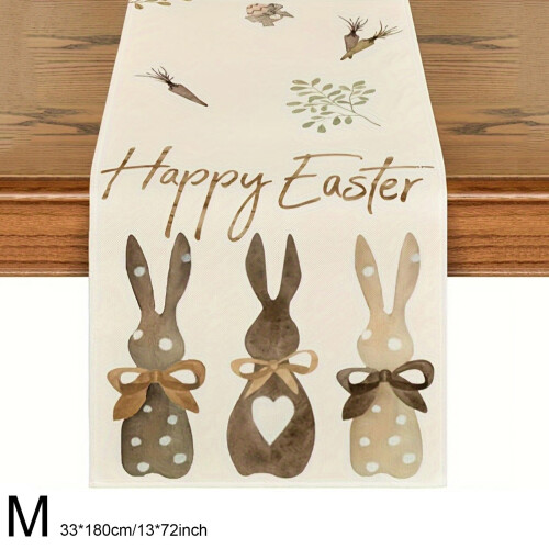 Chemin de table Lapin de Pâques 108 x 13 pouces kaki