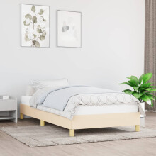 vidaXL sengestel uden madras cremefarvet 80x200 cm stof