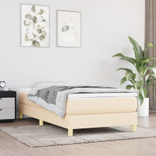 vidaXL sengestel uden madras cremefarvet 80x200 cm stof