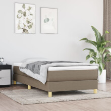 vidaXL sengestel uden madras taupe 90x190 cm stof