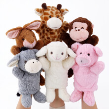 The Magic Toy Shop Animal Hand Puppet Set of 6 Plush Safari Glove Puppets Kids Storytelling Toys