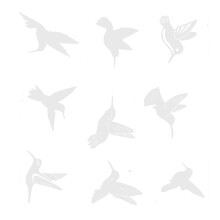 9Pieces Bird Impact Resist Window Clings Quality Clear Adhesive