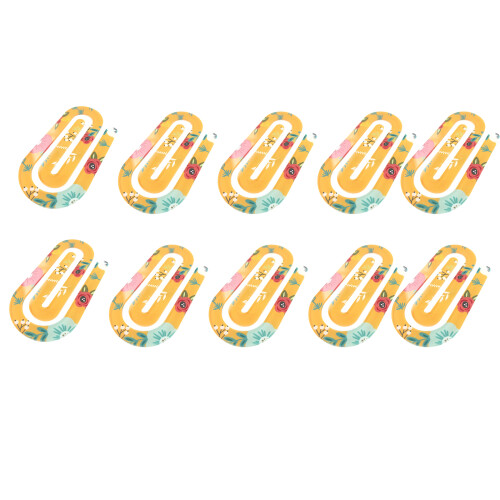 10Pcs Flower Print Acrylic Paper Clip Bookmarks Documents-2