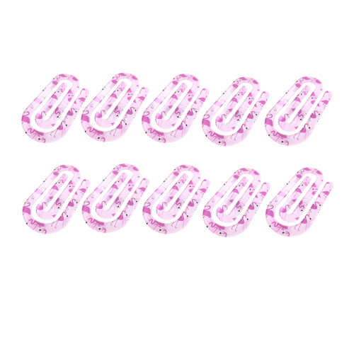10Pcs Decorative Bookmarks Clip Flower Print Acrylic-16