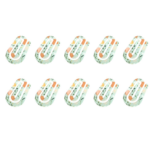 10Pcs Decorative Bookmarks Clip Flower Print Acrylic-1